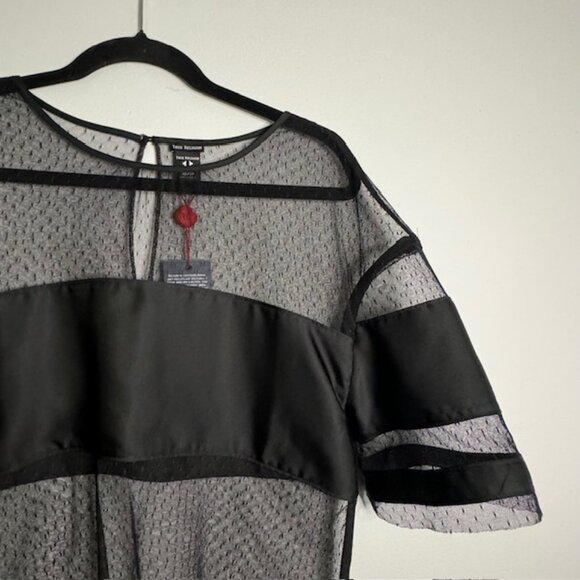 True Religion Black Varsity Tulle Top Blouse Size XS NEW!!! - Picture 5 of 7